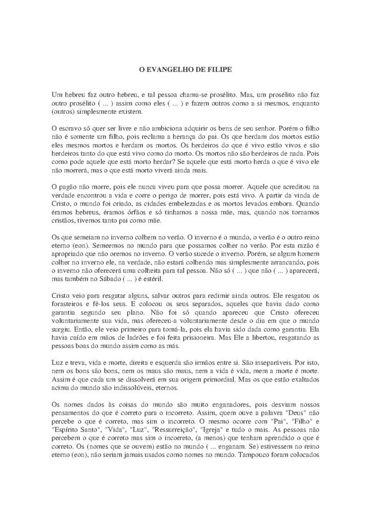 Capa do livro Evangelho de Filipe