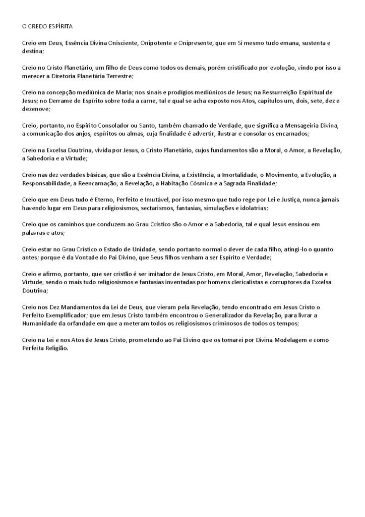 Capa do livro O Credo Espírita