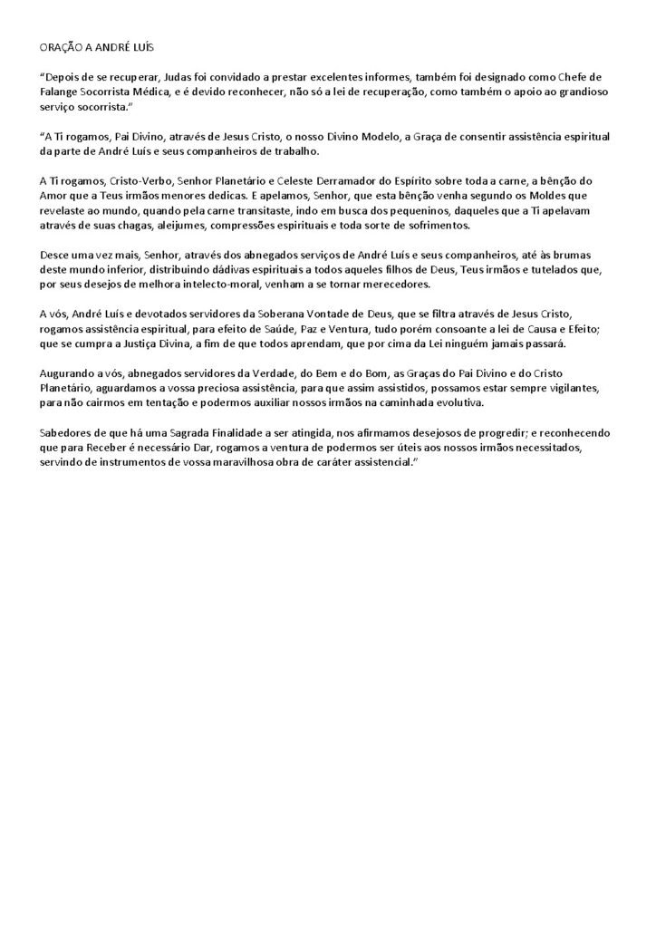 Capa do livro Oração a André Luís
