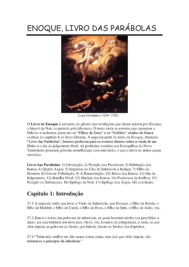Capa do livro Parábolas de Enoque