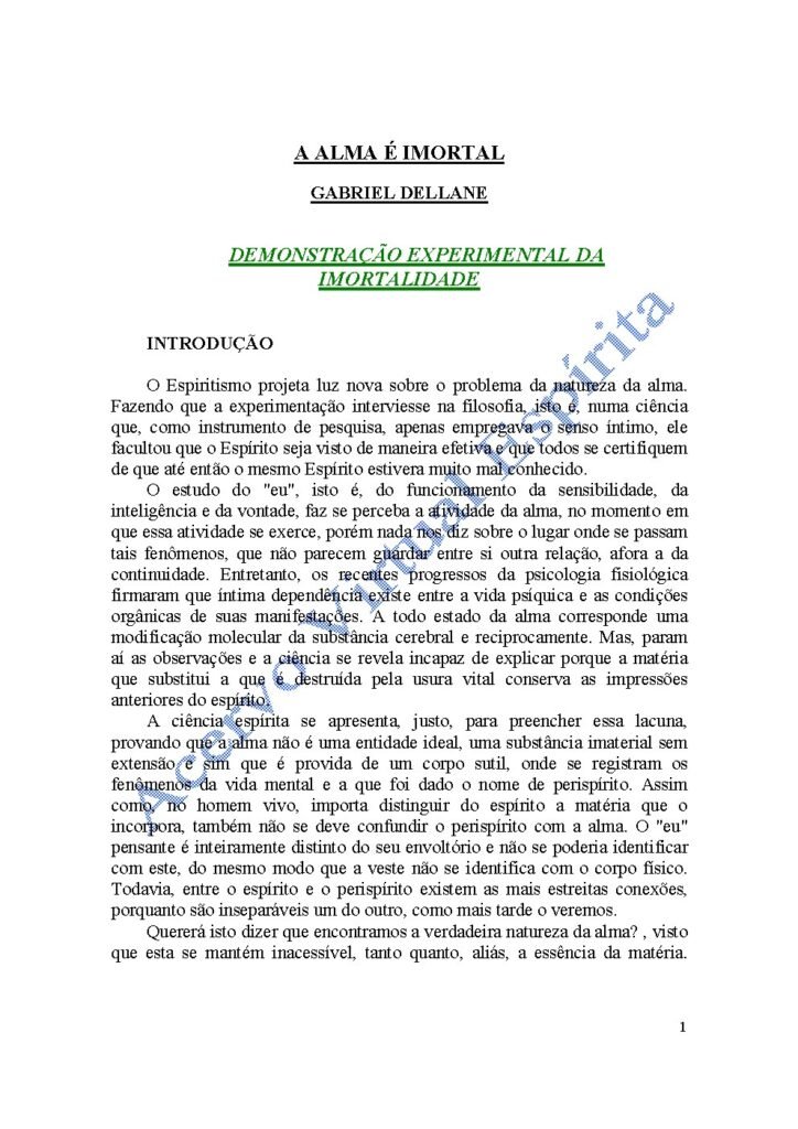 Capa do livro A Alma é Imortal – Demonstração Experimental da Imortalidade