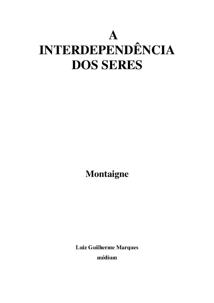 Capa do livro A Interdependência dos Seres