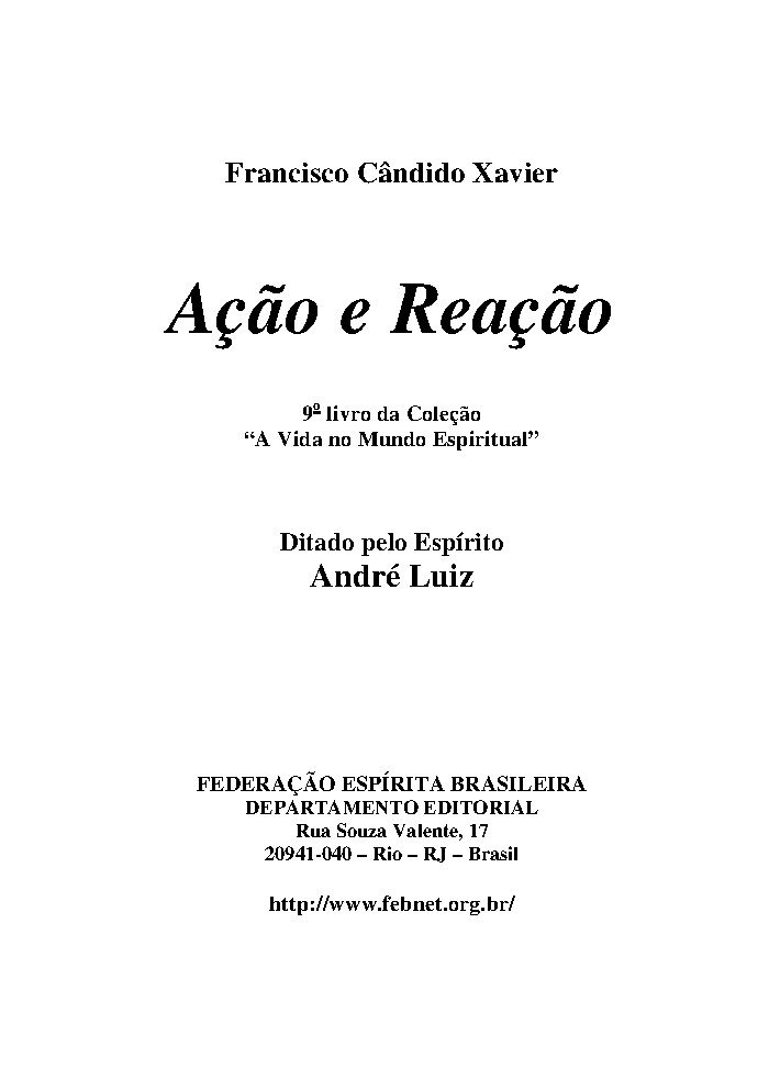Capa do livro Ação e Reação