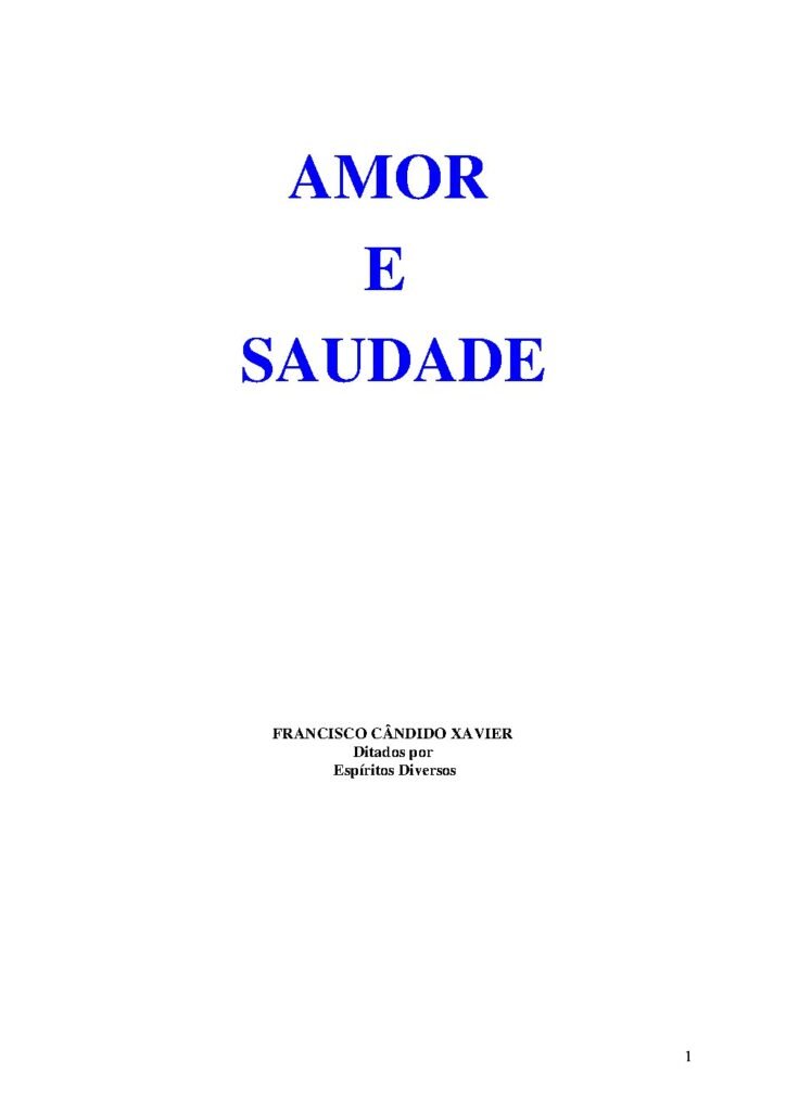 Capa do livro Amor e Saudade