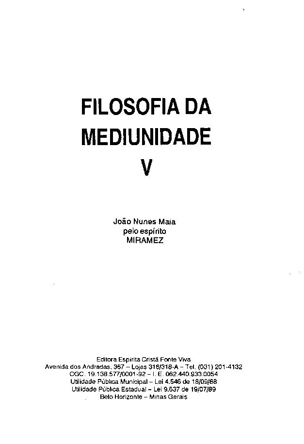 Capa do livro Filosofia da Mediunidade V