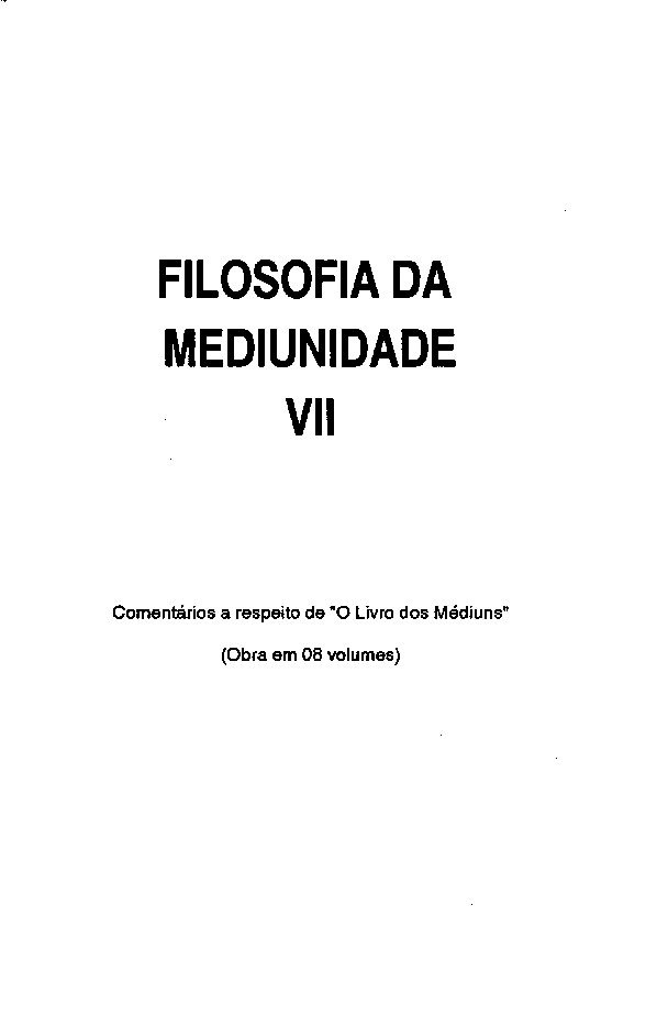 Capa do livro Filosofia da Mediunidade VII