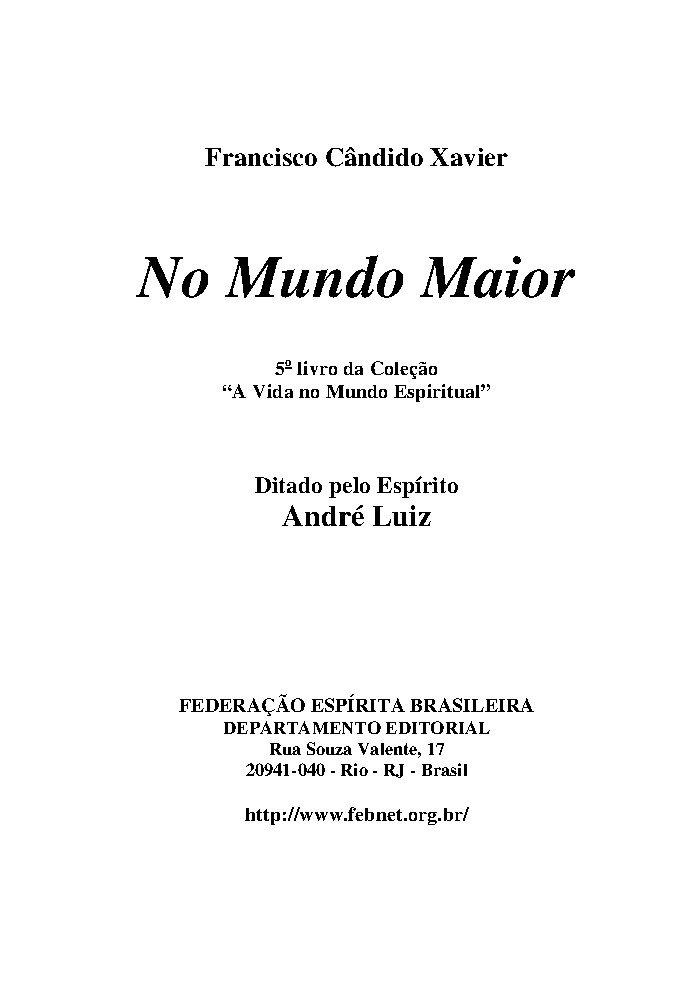 Capa do livro No Mundo Maior